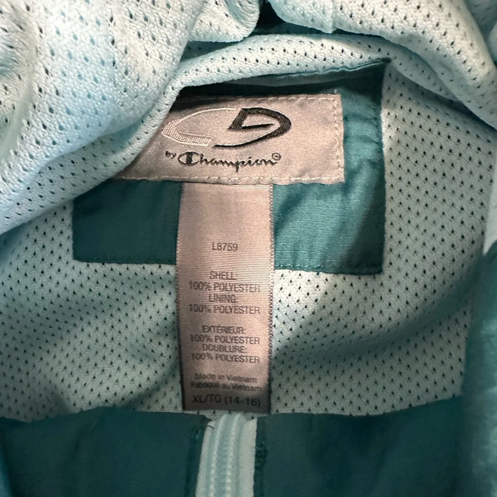 Champion Green Full Zip Windbreaker Jacket Youth Size XL (14/16)